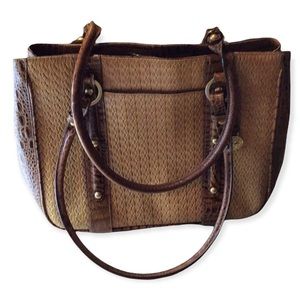 Brahmin Tan snake skin bag